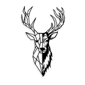 Fém fali dekoráció, deer, 42x70 cm