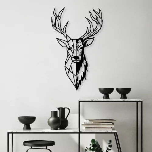 Fém fali dekoráció, deer, 42x70 cm