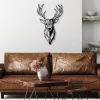 Fém fali dekoráció, deer, 42x70 cm