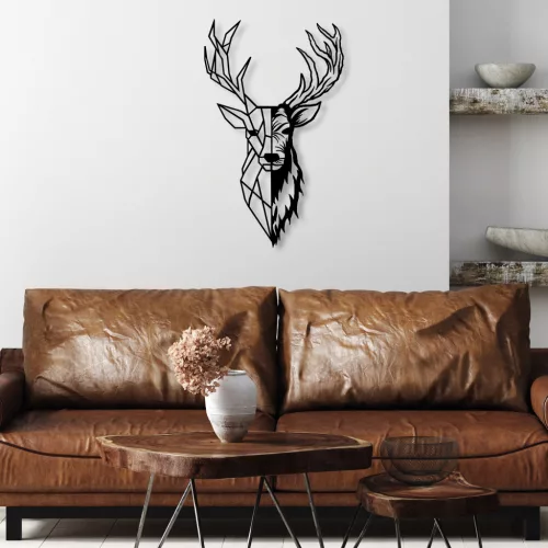 Fém fali dekoráció, deer, 42x70 cm