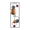 Fém fali dekoráció, circles, arany-kék 90x32 cm