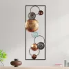 Fém fali dekoráció, circles, arany-kék 90x32 cm
