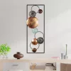 Fém fali dekoráció, circles, arany-kék 90x32 cm