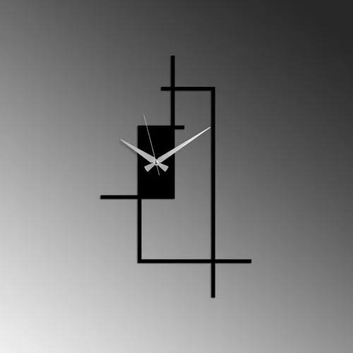 Dekoratív fém falióra, modern stílus, fekete