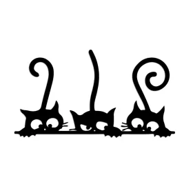Fém fali dekoráció, cats, 60x33 cm