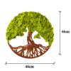 Fa és moha fali dekoráció, fa, 44cm