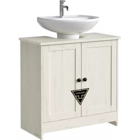   Mosdó alatti fürdőszoba szekrény, állítható polccal, rusztikus fehér