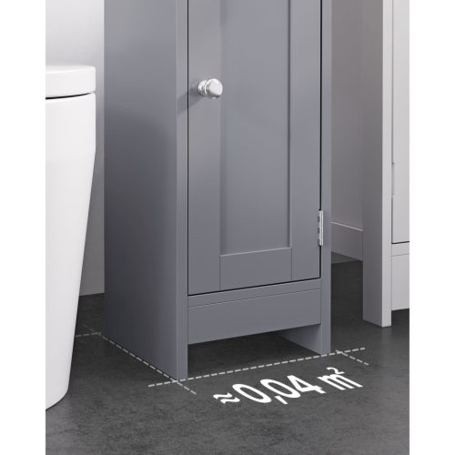 VASAGLE Keskeny fürdőszobai padlón álló tárolószekrény ajtóval és polcokkal, szabadon