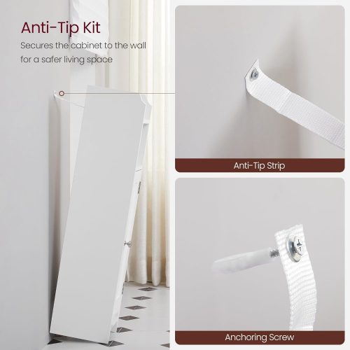 VASAGLE WC-szekrény, Fürdőszobai szekrény, Fürdőszobai szekrény, Karcsú fürdőszobai polc,