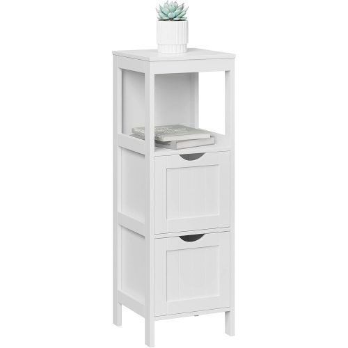 VASAGLE BBC42WT Sarok éjjeliszekrény, gyógyszeres szekrény, tároló a fürdőszobához, fa, 1