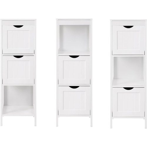 VASAGLE BBC42WT Sarok éjjeliszekrény, gyógyszeres szekrény, tároló a fürdőszobához, fa, 1