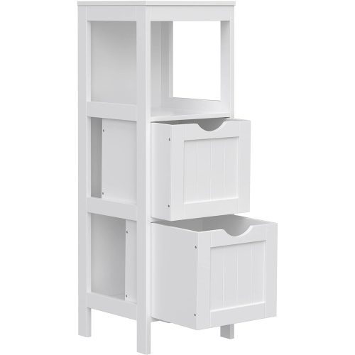 VASAGLE BBC42WT Sarok éjjeliszekrény, gyógyszeres szekrény, tároló a fürdőszobához, fa, 1