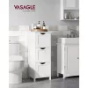 VASAGLE Fürdőszobai Padlószekrény, Keskeny Tárolóegység 3 Fiókkal, 32 x 30 x 81