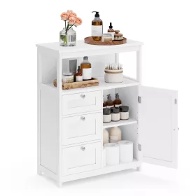 Álló fürdőszoba szekrény, 3 fiókos, fehér 60x30x80cm