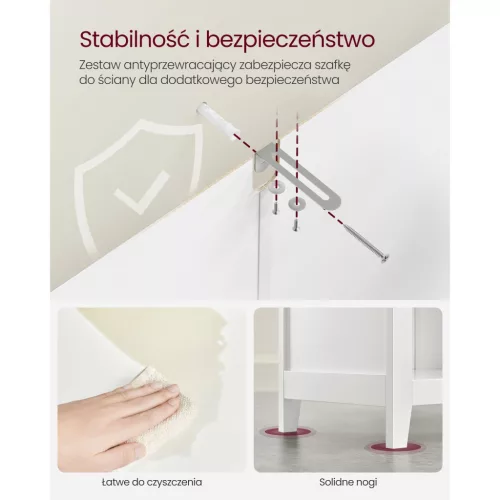 Fürdőszoba szekrény, tároló szekrény 2 fiókkal, felhőfehér 30x60x80cm