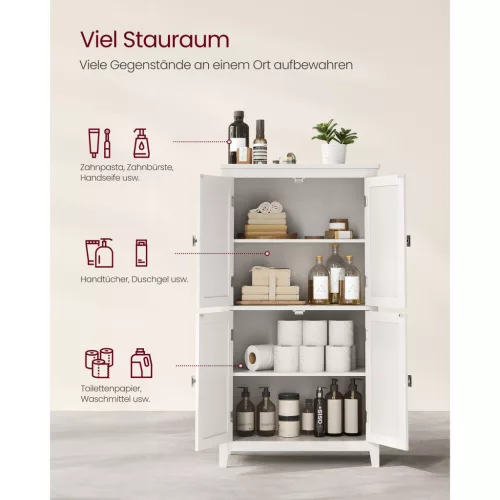 VASAGLE Fürdőszobai Padlószekrény, Fürdőszobai Tárolóegység, Szabadon Álló