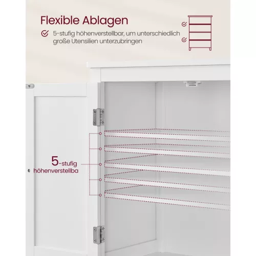 VASAGLE Fürdőszobai Padlószekrény, Fürdőszobai Tárolóegység, Szabadon Álló