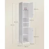 Magas, keskeny fürdőszoba szekrény, nyitott polcokkal, felhőfehér 40 x 30 x 180 cm