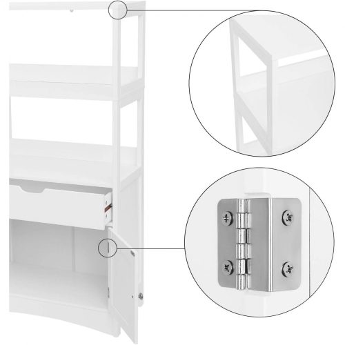 VASAGLE Nagy gardróbszekrény fiókkal, 2 nyitott polccal és dupla ajtóval, gardróbszekrény