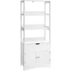 VASAGLE Fürdőszobai tárolószekrény, magas szekrény, szabadon álló könyvespolc, 3 nyitott
