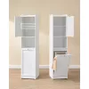 Fürdőszobai torony szekrény, mosókosárral, felhőfehér 40x40x170cm