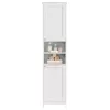 Fürdőszoba szekrény, magas, keskeny, világítással, felhő fehér, 40 x 30 x 170 cm