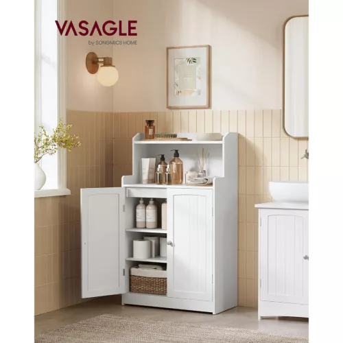 VASAGLE fürdőszobai szekrény, fürdőszobai bútor 2 ajtóval, 2 állítható polccal, 30 x 60 x