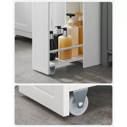 Keskeny fürdőszoba szekrény, fehér, 18x40x70cm