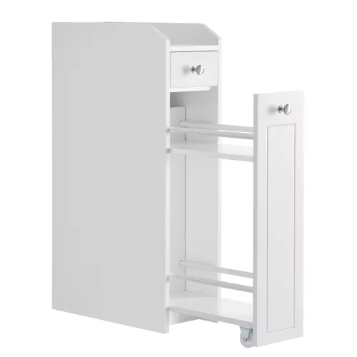 Keskeny fürdőszoba szekrény, fehér, 18x40x70cm