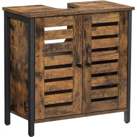 VASAGLE Alámosószekrény, Fürdőszobai mosdószekrény, Tárolószekrény, 60 x 30 x 60 cm, Acél