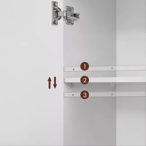 Fürdőszoba szekrény, 2 ajtós, állítható polccal, fehér 60x30x63cm