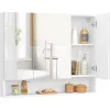 Fürdőszoba tükörszekrény, tárolóval, állítható polcokkal, felhőfehér
