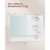 Fürdőszoba tükörszekrény, tárolóval, állítható polcokkal, felhőfehér