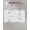 Tükörszekrény, világítással, fali, párátlanító funkcióval, fehér