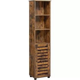 VASAGLE Fürdőszobai szekrény, magas fürdőszobai szekrény, 3 nyitott rekeszzel, 2 állítható