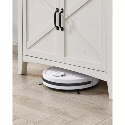 Fiókos tárolószekrény, rusztikus fehér és mézbarna, 80 x 30 x 75 cm