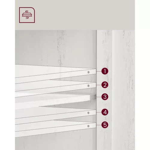 Fiókos tárolószekrény, rusztikus fehér és mézbarna, 80 x 30 x 75 cm