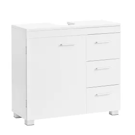 VASAGLE BBK503W10 Fürdőszobai Szekrény 3 Nagy Fiókkal, Fürdőszobai Szekrény, 2 Rekesz az