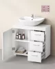 Mosdó alatti fürdőszoba szekrény, 3 fiókos, fehér 30x70x64cm