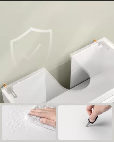 Mosdó alatti fürdőszoba szekrény, 2 ajtós, felhőfehér 60x30x60cm