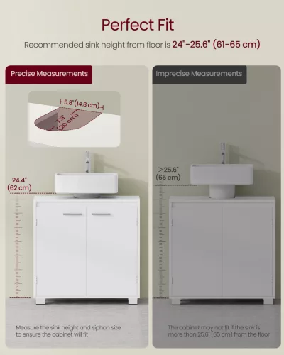 Mosdó alatti tárolószekrény, 2 rekesszel, lábakkal, felhőfehér 30 x 60 x 60 cm