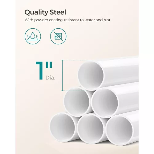 SONGMICS Állítható Fürdőszobai Sarokpolc, Teleszkópos Zuhanykosár, 85-305 cm, Padlótól