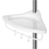 SONGMICS Állítható Fürdőszobai Sarokpolc, Teleszkópos Zuhanykosár, 95-300 cm, Padlótól