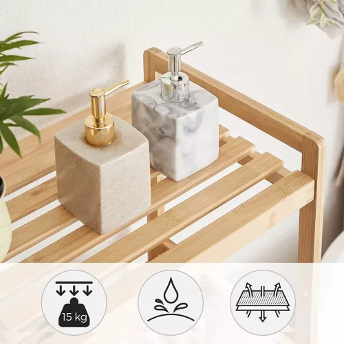 Bambusz tároló állvány, 3 szintes, fürdőszobába, konyhába