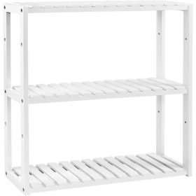 SONGMICS BCB13W Bambusz polc, magasság állítható, 3 szintes polc, 60 x 15 x 54 cm,