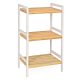 Bambusz tároló polc 3 szintes fürdőszobába, konyhába, természetes 45x32x80cm