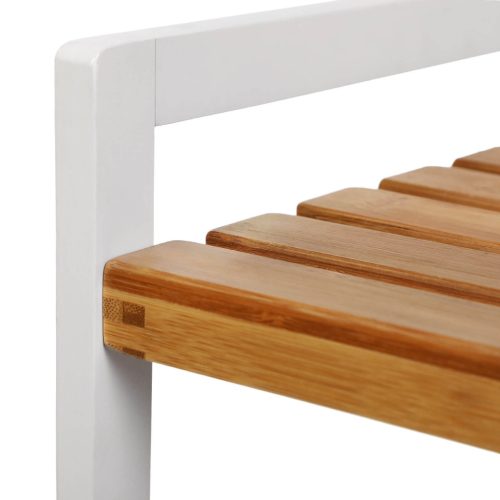 Bambusz tároló polc 3 szintes fürdőszobába, konyhába, természetes 45x32x80cm