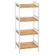 SONGMICS Bambusz Polc, Konyhai Polc, Fürdőszobai Polc, Könyvespolc, 4 Polcos 45 x 31,5