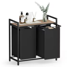   Szennyestartó, 2 rekeszes, kihúzható és levehető zsákkal, fém keret, 2x46L