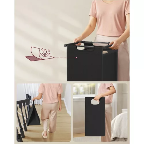 Szennyestartó, 2 rekeszes, kihúzható és levehető zsákkal, fém keret, 2x46L